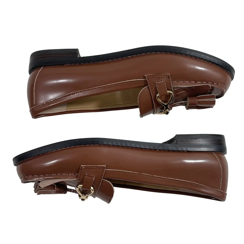 NEW Talbots Women's Shoes‎ Laura Tasseled Leather Loafers Brown Size 5.5M
